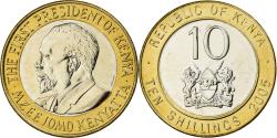 World Coins - Kenya, 10 Shillings, 2005, British Royal Mint, Bi-Metallic, , KM:35.1