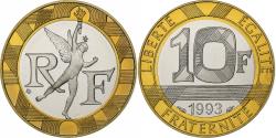 World Coins - France, 10 Francs, Génie, 1993, Paris, Proof, Aluminum-Bronze,