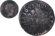 World Coins - Coin, France, Louis XIII, Double tournois de Warin, tête à gauche, Double