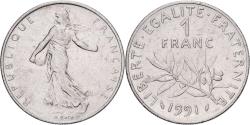 World Coins - France, Franc, Semeuse, 1991, Paris, Nickel, , Gadoury:474, KM:925.1