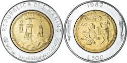 World Coins - Coin, San Marino, 500 Lire, 1982, Rome, , Bi-Metallic, KM:140