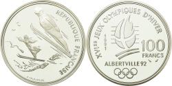 World Coins - Coin, France, Ski jumpers, 100 Francs, 1991, BE, , Silver, KM:995