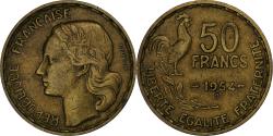 World Coins - France, 50 Francs, Guiraud, 1954, Beaumont-Le-Roger, Cupro-Aluminium,