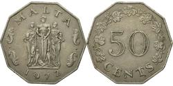 World Coins - Coin, Malta, 50 Cents, 1972, British Royal Mint, , Copper-nickel, KM:12