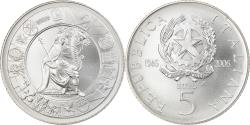 World Coins - Italy, 5 Euro, 60ème anniversaire de la République italienne, 2006, Rome