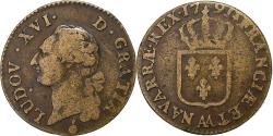 World Coins - France, Louis XVI, Sol, 1791, Metz, Copper, , Gadoury:350