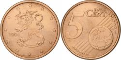 World Coins - Finland, 5 Euro Cent, 2004, Vantaa, Copper Plated Steel,