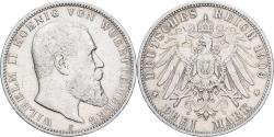 World Coins - German States, WURTTEMBERG, Wilhelm II, 3 Mark, 1909, Stuttgart, Silver