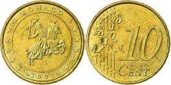 World Coins - Monaco, 10 Euro Cent, 2001, , Brass, KM:170