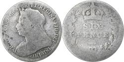 World Coins - Great Britain, Victoria, 6 Pence, London, Silver,