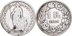 World Coins - Switzerland, Franc, 1905, Bern, Silver, , KM:24