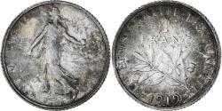 World Coins - Coin, France, Semeuse, Franc, 1919, Paris, , Silver, KM:844.1