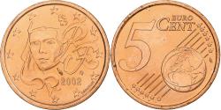 World Coins - France, 5 Euro Cent, BU, 2002, MDP, Copper Plated Steel, , KM:1284