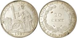 World Coins - Coin, FRENCH INDO-CHINA, 20 Cents, 1937, Paris, , Silver, KM:17.2