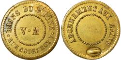 World Coins - France, Token, Bains du Rhône, V. A., Abonnement aux bains, , Brass