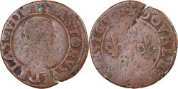 World Coins - France, Gaston d'Orléans, Double Tournois, 1636, Trévoux, Copper,