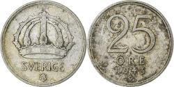 World Coins - Sweden, Gustaf V, 25 Öre, 1943, Stockholm, Silver, , KM:816