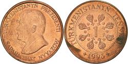 World Coins - Coin, Turkmanistan, Tenge, 1993, , Copper Plated Steel, KM:1