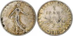 World Coins - France, Semeuse, Franc, 1910, Paris, , Silver, KM:844.1, Gadoury:467