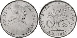 World Coins - Vatican, Paul VI, 50 Lire, 1967 - Anno V, Rome, Stainless Steel, , KM:97