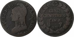 World Coins - France, 5 Centimes, Dupré, AN 8/5, Strasbourg, Copper, , Gadoury:126a