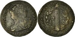 World Coins - Coin, France, 2 sols françois, 1792, Montpellier, , Bronze, KM 603.12