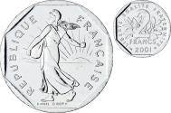 World Coins - France, Semeuse, 2 Francs, 2001, Paris, Série FDC.BU, , Nickel