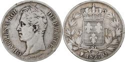 World Coins - France, Charles X, 5 Francs, 1827, Perpignan, , Silver, KM:728.11