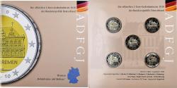 World Coins - Germany, 2€ x 5, Bremen, BU, 2010, Bi-Metallic,