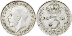 World Coins - Great Britain, George V, 3 Pence, 1914, London, Silver, , KM:813