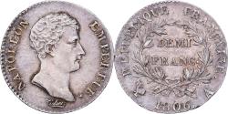 World Coins - France, Napoleon I, Demi Franc, 1806, Paris, Silver, , Gadoury:396