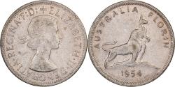 World Coins - Australia, Elizabeth II, Florin, 1954, Melbourne, Silver, , KM:55