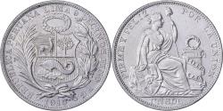 World Coins - Peru, 1 Sol, 1915, Lima, Silver,