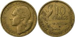 World Coins - France, 10 Francs, Guiraud, 1951, Beaumont - Le Roger, Aluminum-Bronze