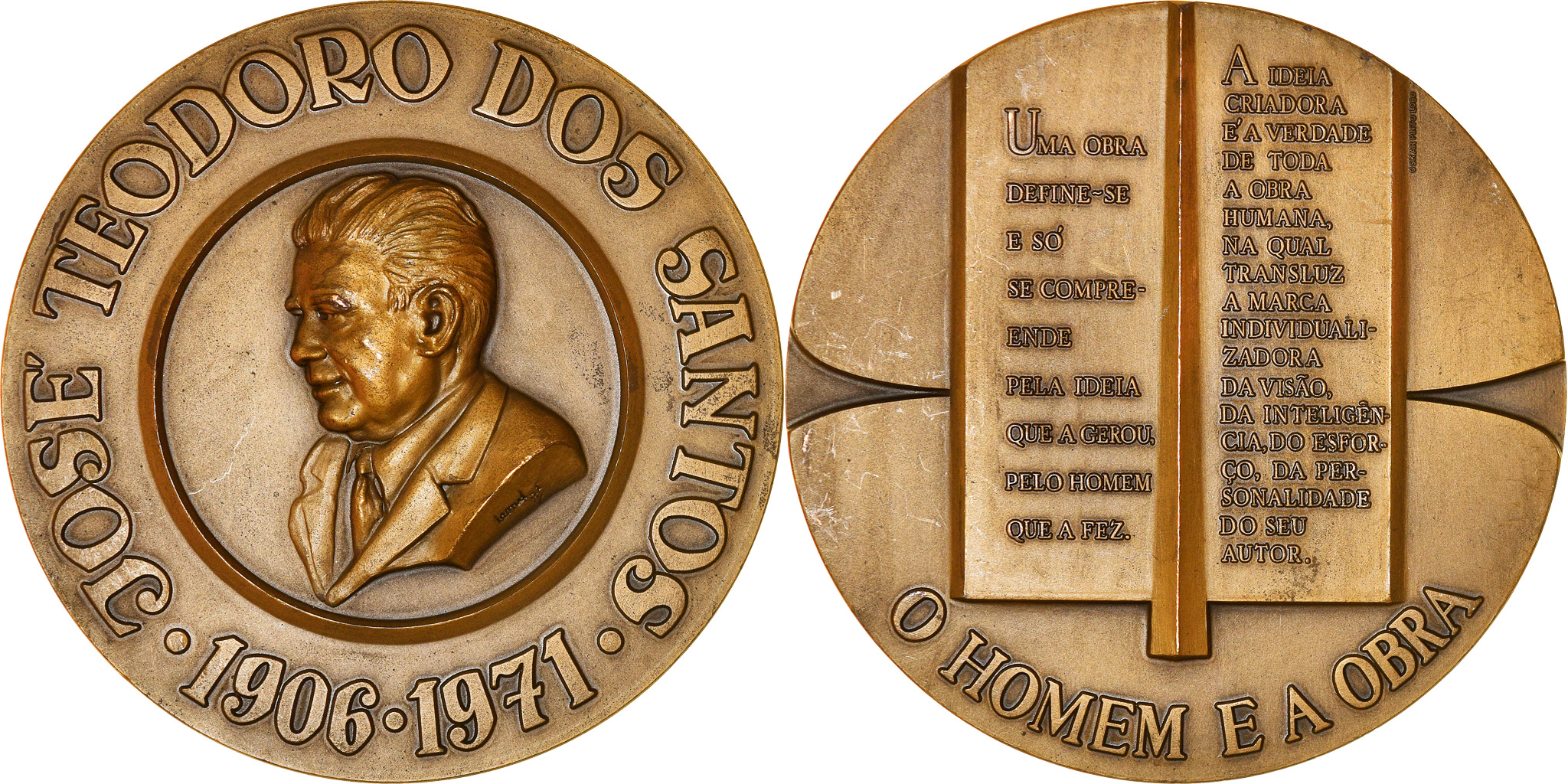 Portugal, Medal, Jose Teodoro dos Santos, 1971, Leonel, , Bronze