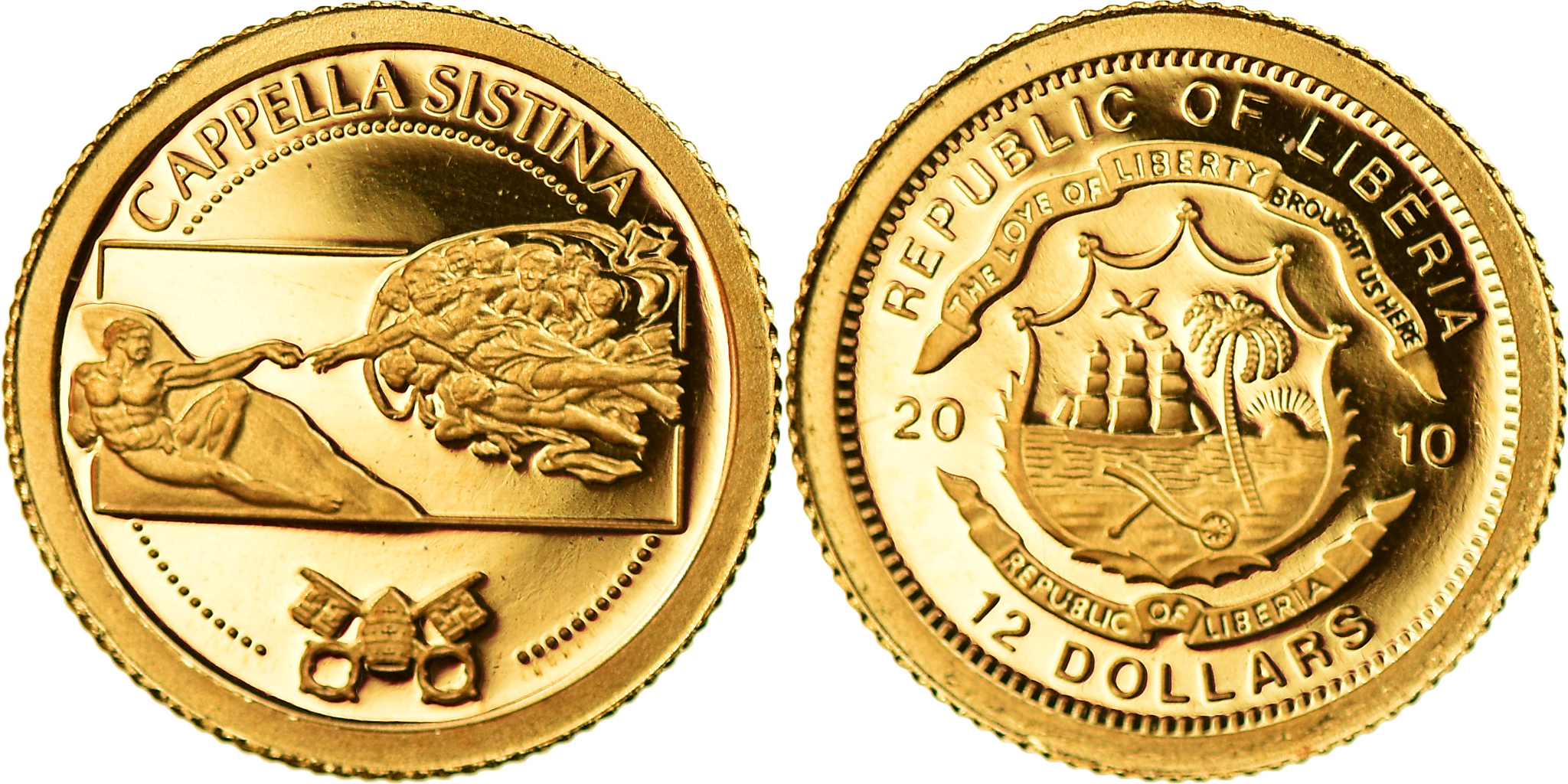 Coin, Liberia, 12 Dollars, 2010, , Gold | African Coins