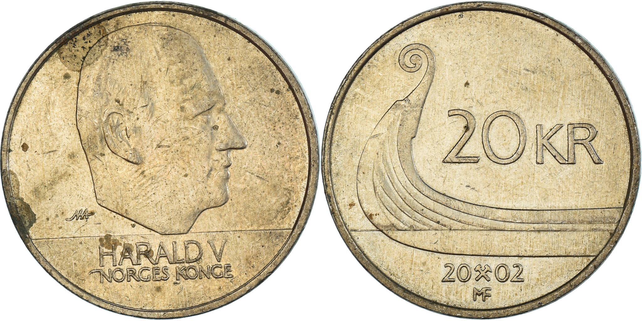 Coin, Norway, 20 Kroner, 2002 | European Coins
