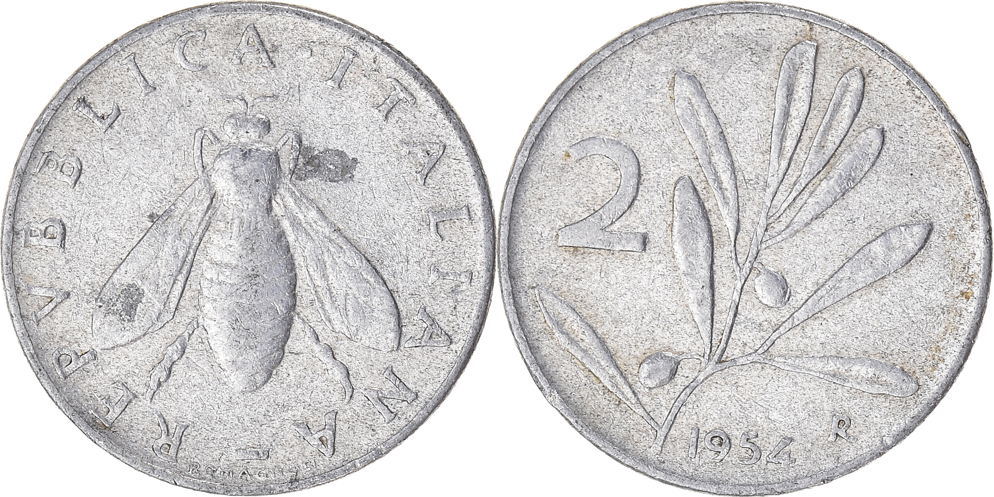 Coin, Italy, 2 Lire, 1954 | European Coins