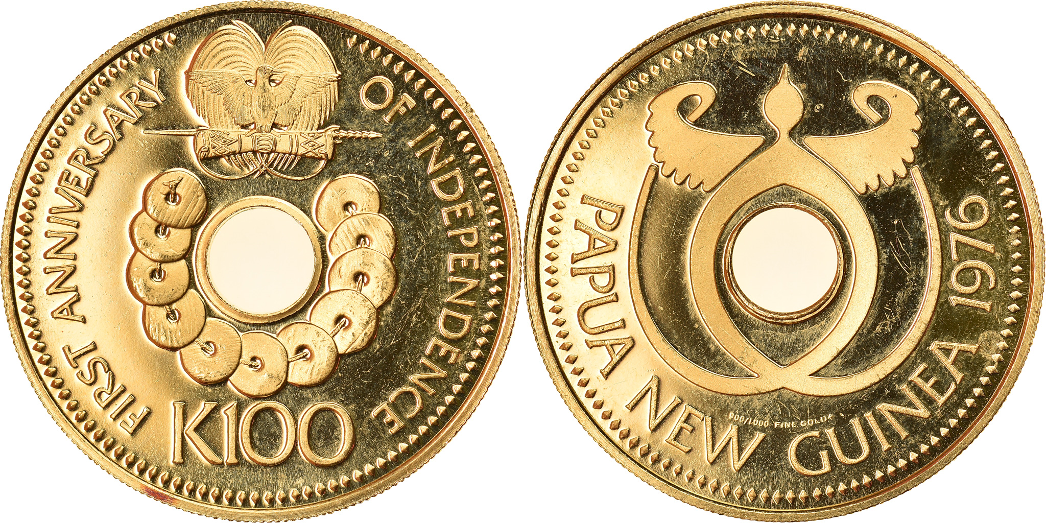 Coin, Papua New Guinea, 100 Kina, 1976, Franklin Mint, , Gold, KM:10