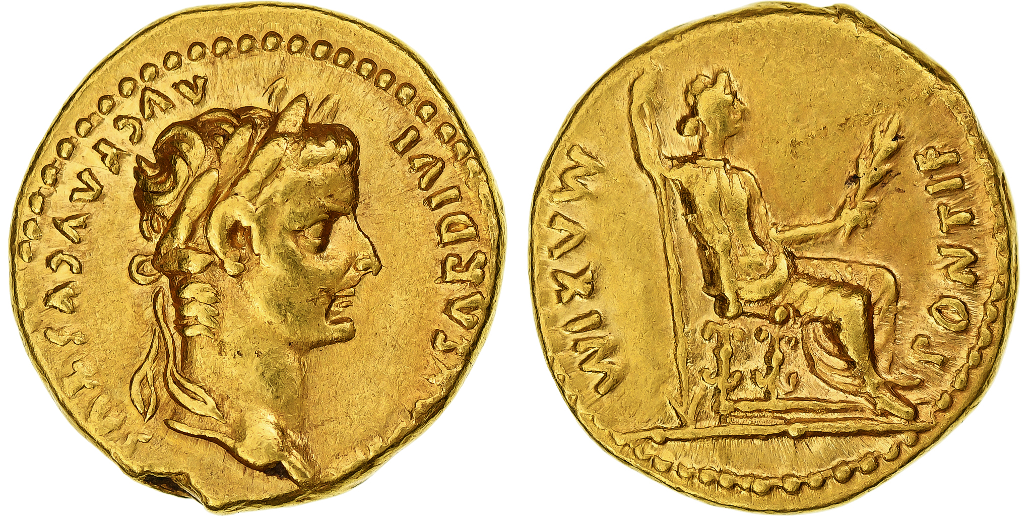 Tiberius, Aureus, 14-37, Lugdunum, Gold, , RIC:29 | Roman Imperial