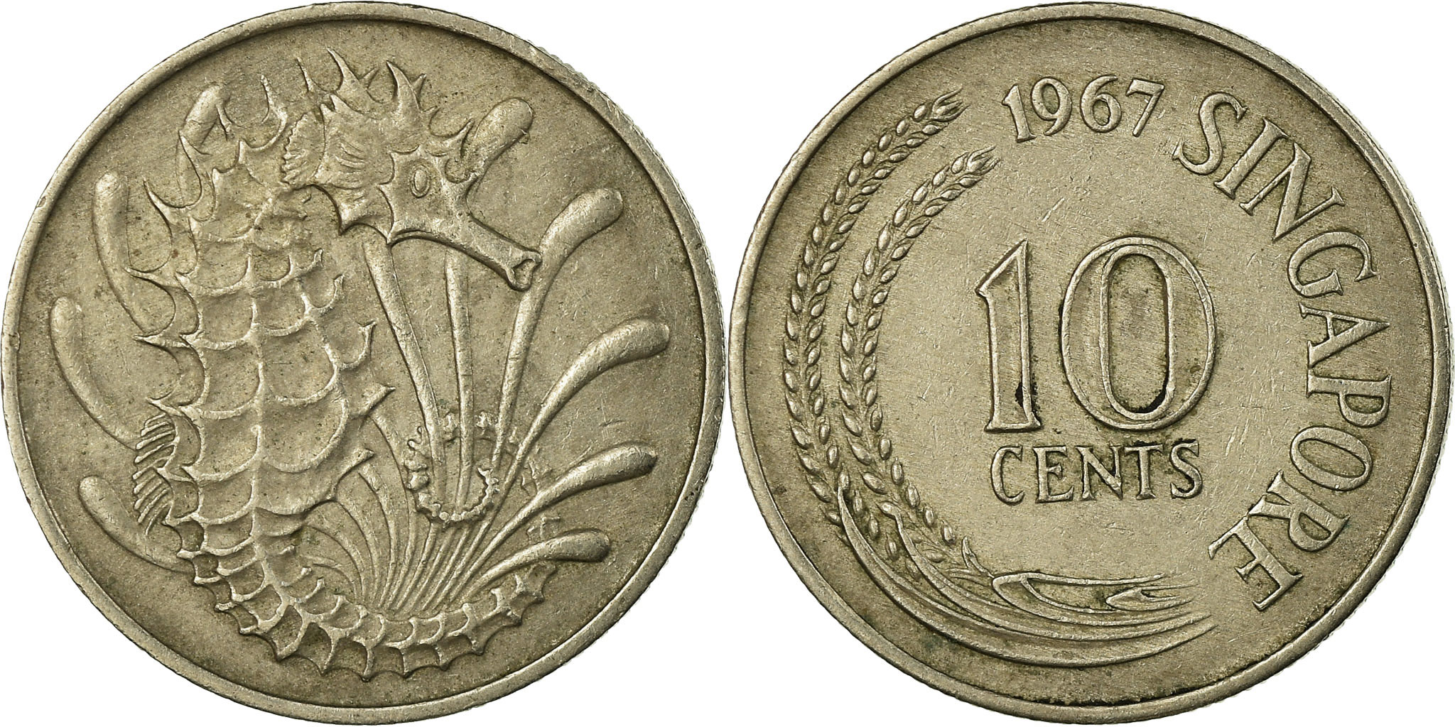 コレクション 1967 Singapore Coin Set Singapore | 6 Coin Set | 1 5 10 20 50 Cents 1 Dollar | Seahorse