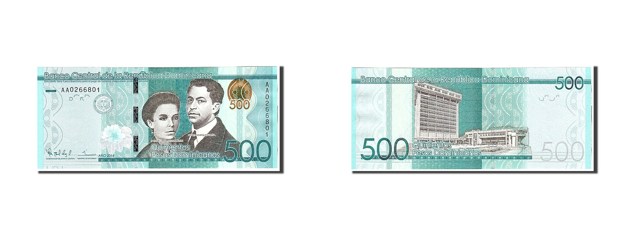 Banknote Dominican Republic 500 Pesos Dominicanos 2014 Undated KM:192a –