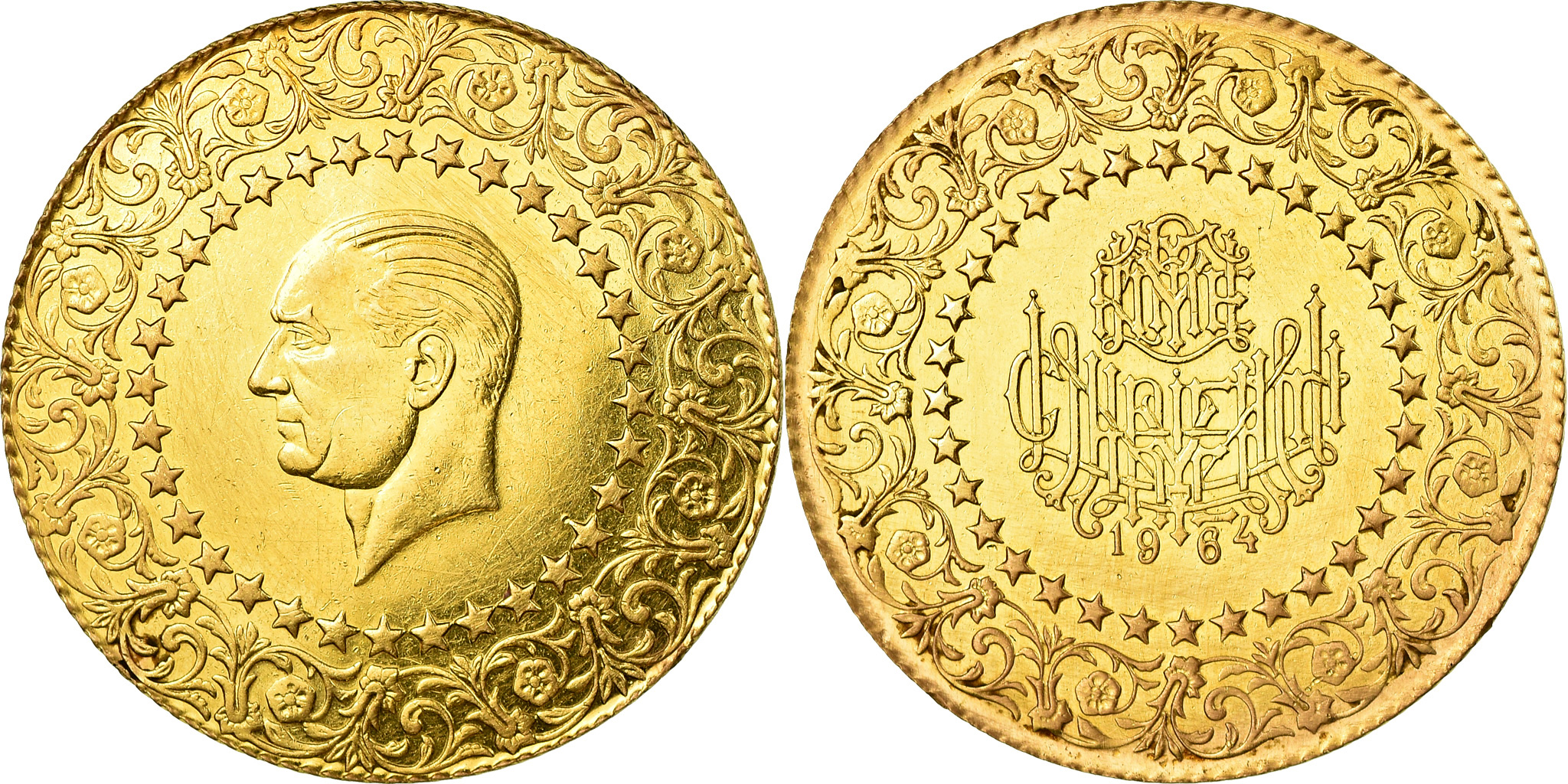 Coin, Turkey, Mustafa Kemal Atatürk, 500 Kurush, 1964, , Gold, KM:874