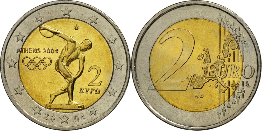 athens 2004 2 euro coin value