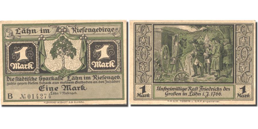 World Coins - Banknote, Germany, Lähn, 1 Mark, arbre, UNC(63), Mehl:756.1b
