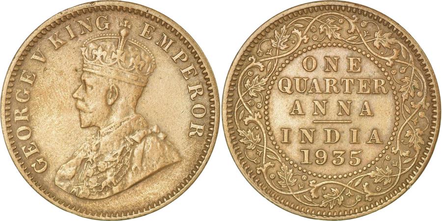 World Coins - Coin, INDIA-BRITISH, George V, 1/4 Anna, 1935, , Bronze, KM:512