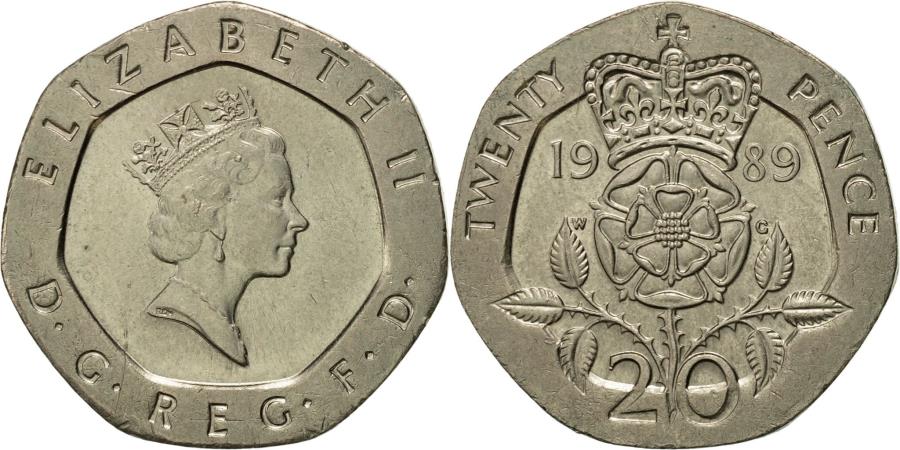 Great Britain, Elizabeth II, 20 Pence, 1989, , Copper-nickel, KM:939