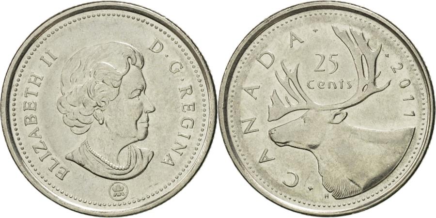 Coin, Canada, Elizabeth II, 25 Cents, 2011, Royal Canadian Mint, Winnipeg