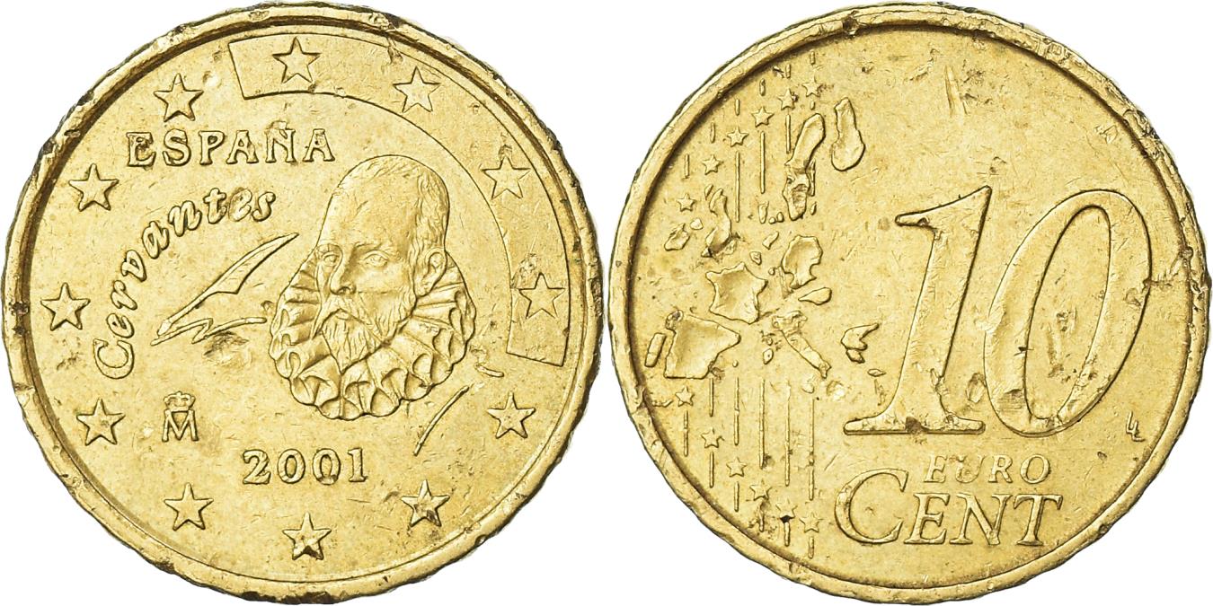 Coin, Spain, 10 Euro Cent, 2001 European Coins
