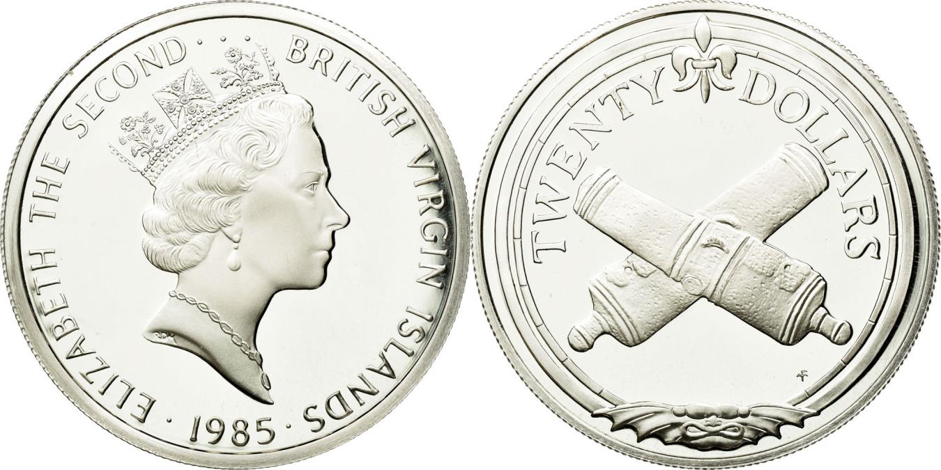 Coin, BRITISH VIRGIN ISLANDS, Elizabeth II, 20 Dollars, 1985